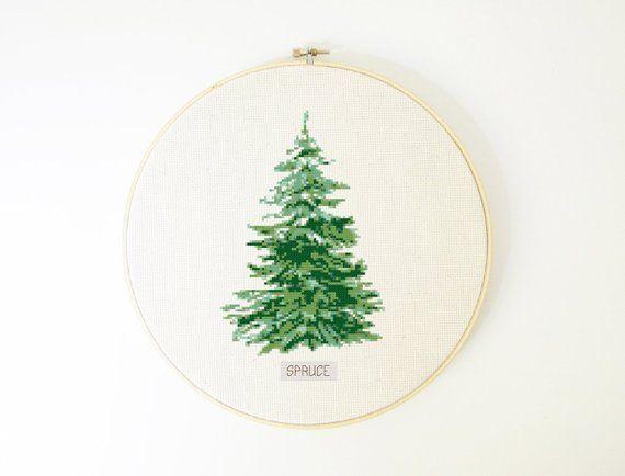 Pine Tree Cross Logo - Pine tree cross stitch pattern Christmas tree Spruce tree | Etsy