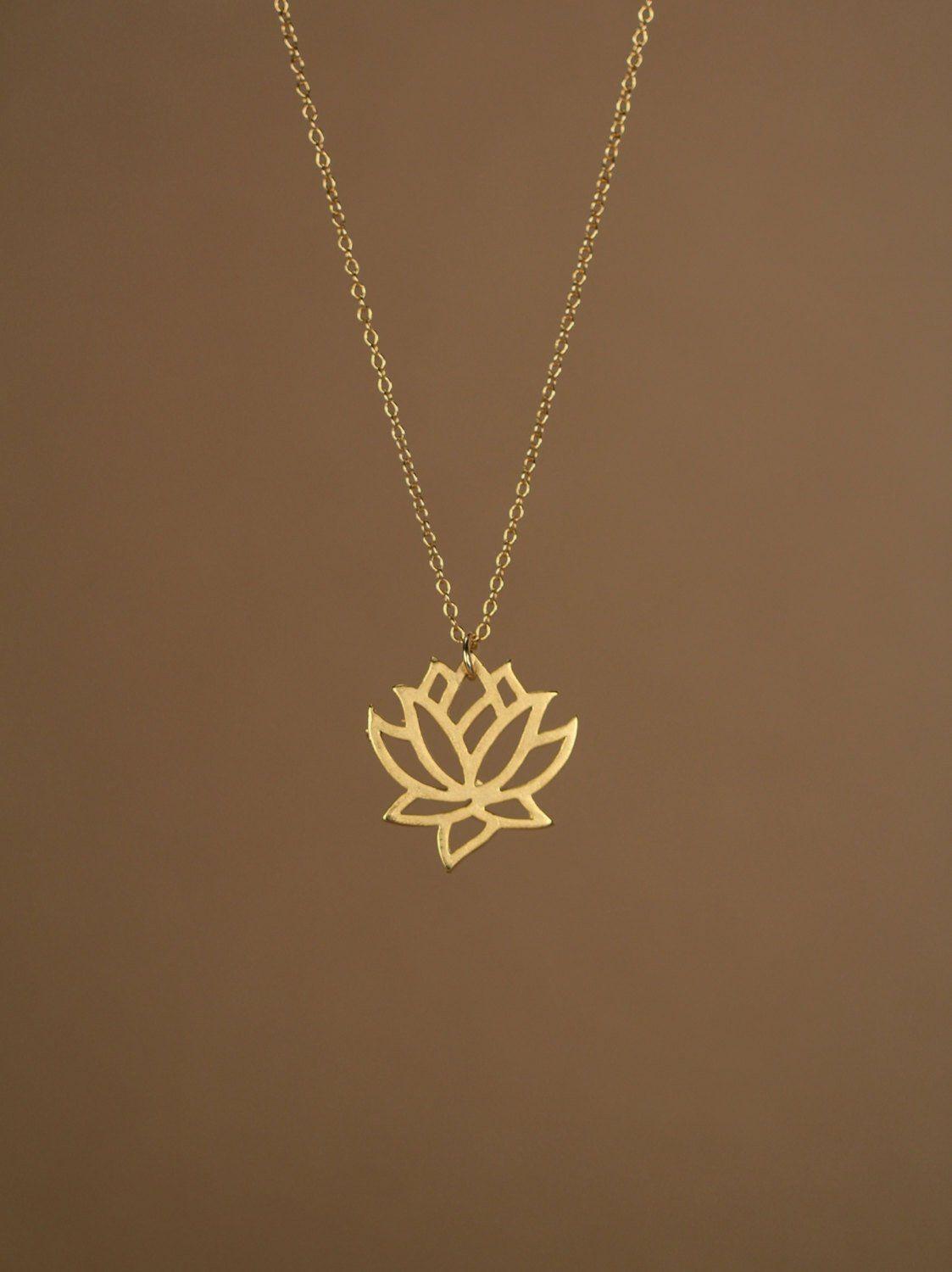 Gold Lotus Flower Logo - Lotus necklace gold lotus flower yoga necklace blooming | Etsy