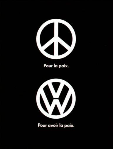 Funny VW Logo - Joe La Pompe advertising, publicité - Peace, love and copycat ...