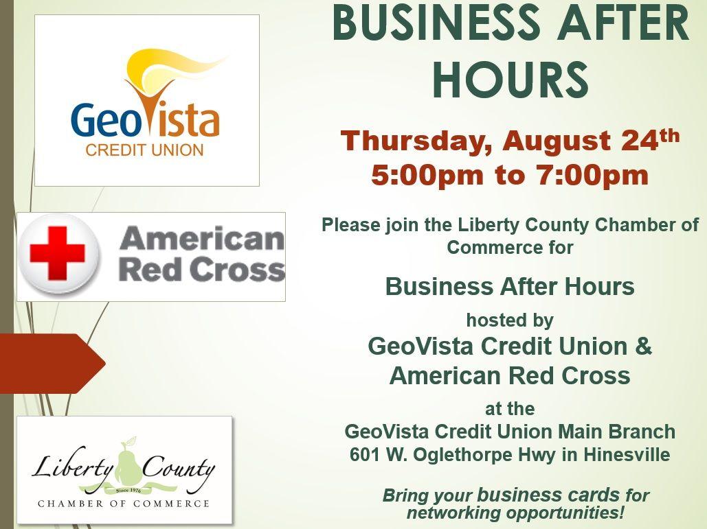 Red Cross Business Logo - August Business After Hours hosted by GeoVista Credit Union