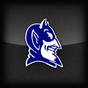 Duke University Blue Devils Logo - Duke University Blue Devils Logo with Black Background on Travertine ...