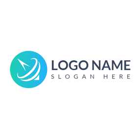 Blue Green Circle Logo - Free Communication Logo Designs. DesignEvo Logo Maker