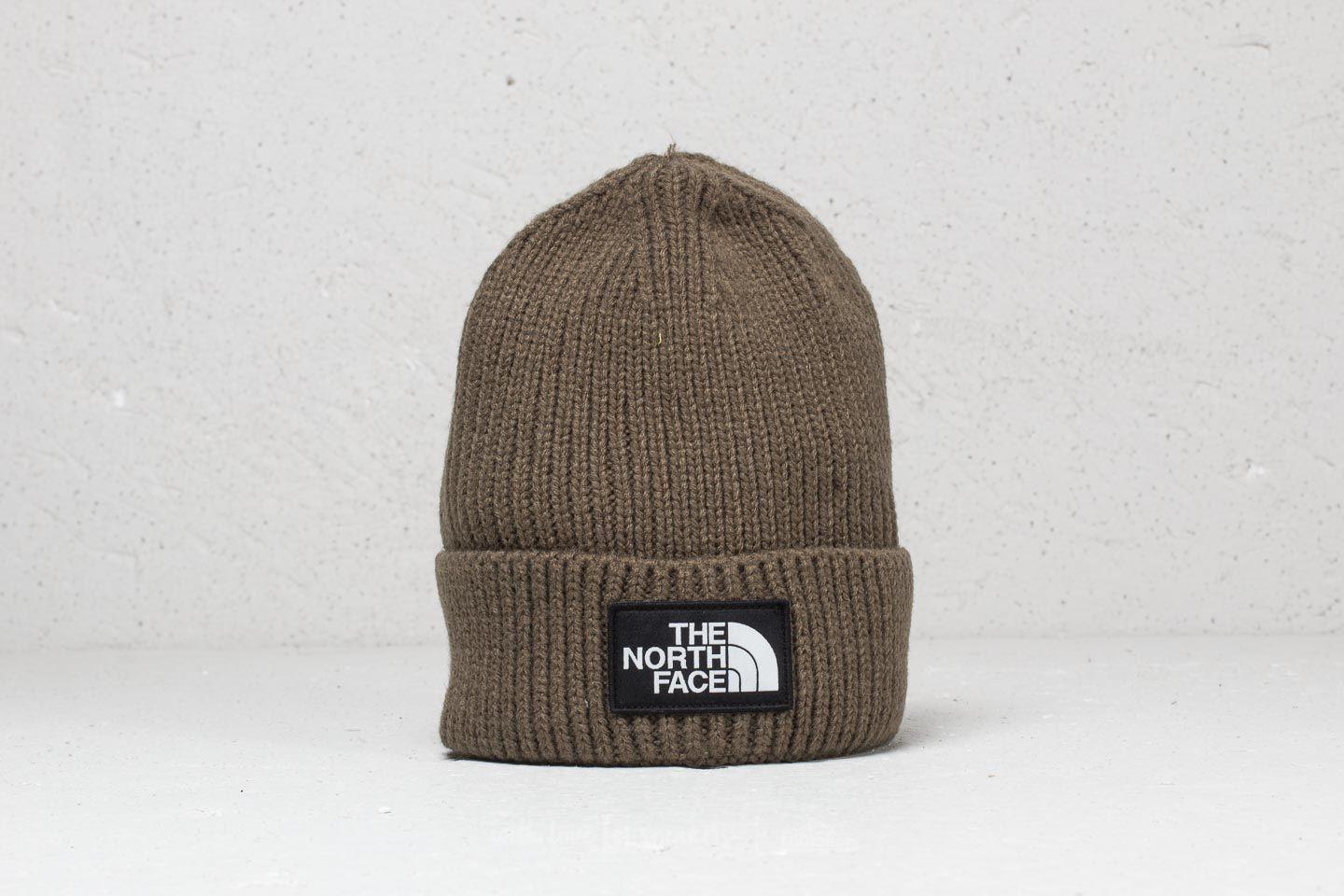 Green Face Logo - The North Face The Logo Box Cuffed Beanie New Taupe Green | Footshop