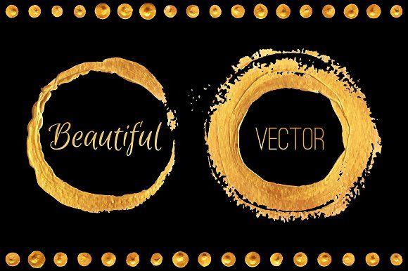 Black and Gold Circle Logo - Gold brush strokes & background Textures Creative Market