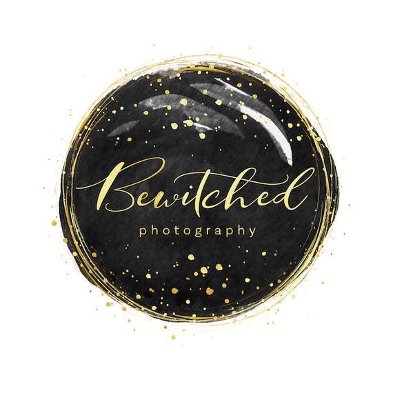 Black and Gold Circle Logo - Black Gold Circle Logo Design Photography Logo Calligraphy | Etsy