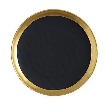 Black and Gold Circle Logo - Briscoes - Maxwell & Williams Swank Black/Gold Plate Round 16cm