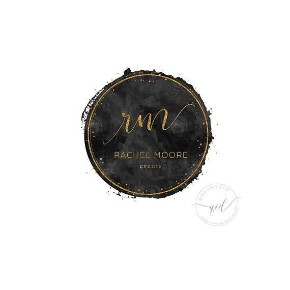 Black and Gold Circle Logo - logo design black watercolor with gold circle logo and ...