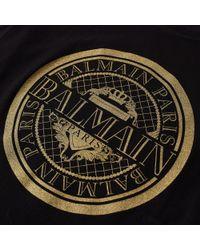 Black and Gold Circle Logo - Balmain Gold Circle Logo Tee in Black for Men - Lyst