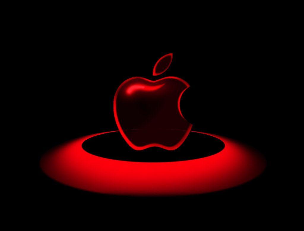Red and Black Apple Logo - Red Apple Logo Wallpaper - WallpaperSafari