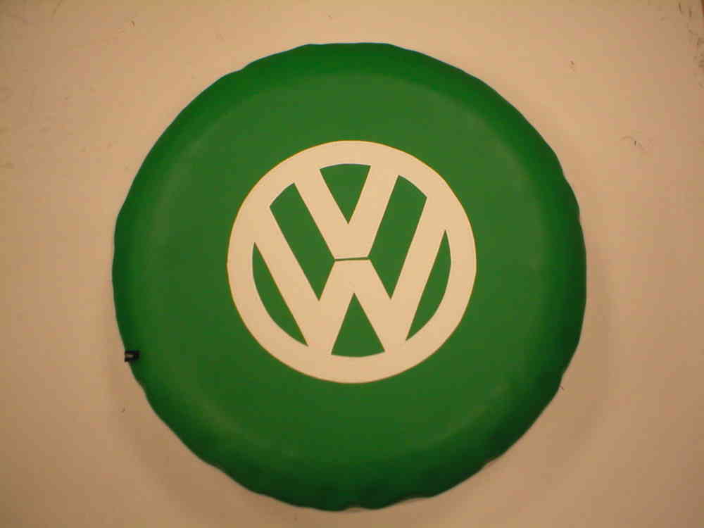 Green Face Logo - VW Camper van T2 bay, green face spare wheel cover. - P K Trim