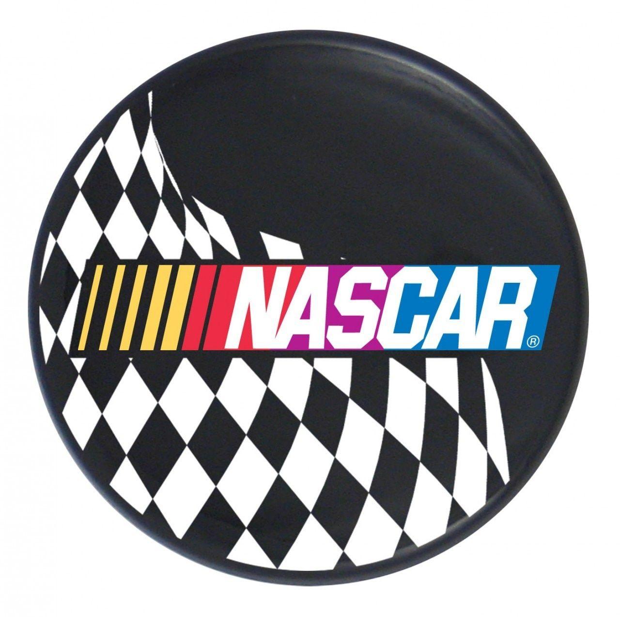 NASCAR Logo - NASCAR Logo w/ Checkered Flag on Black - Steering Creations Inc.