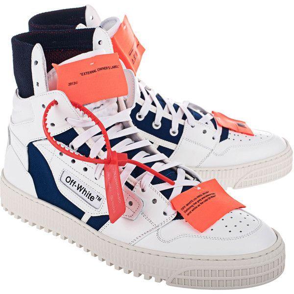 Blue and White C Logo - OFF WHITE C O VIRGIL ABLOH Low 3.0 Blue White High Top Sneakers