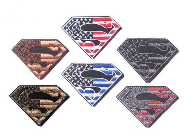 Army Superman Logo - custom DC Comics Superman US Flag patches hook military morale Patch ...