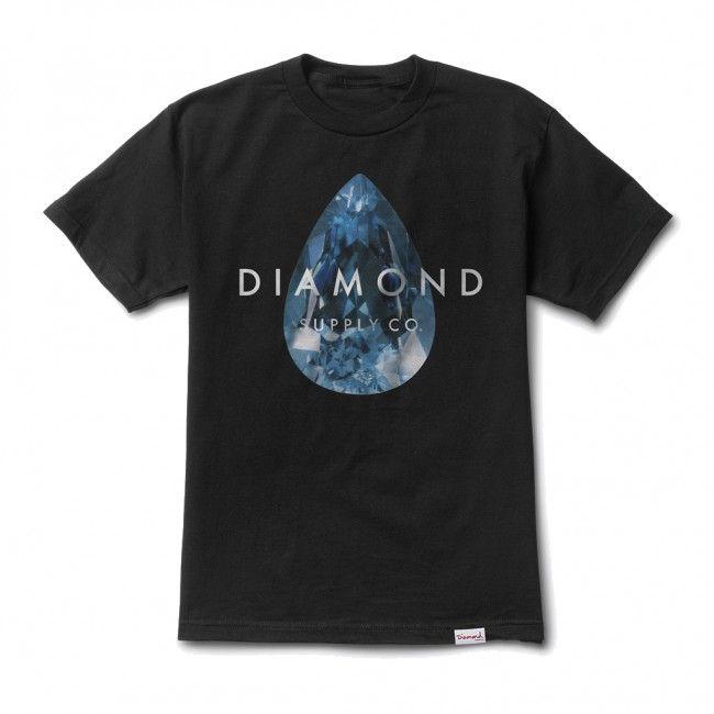 Black and Blue Diamond Logo - Diamond Supply Co. Teardrop T Shirt / Blue
