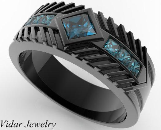 Black and Blue Diamond Logo - Black Gold Blue Diamond Ring - Custom Ring Order For Cynthia | Vidar ...