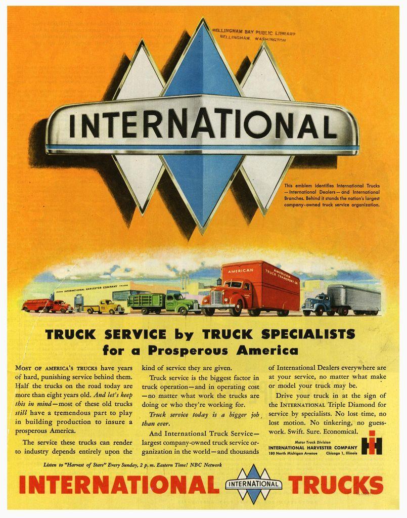 Navistar Truck Logo - International Trucks - vintage ad, featuring Triple Diamond logo ...