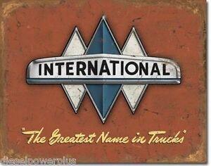 Navistar Truck Logo - Vintage Replica Tin Metal Sign International Semi Truck Navistar Bus ...