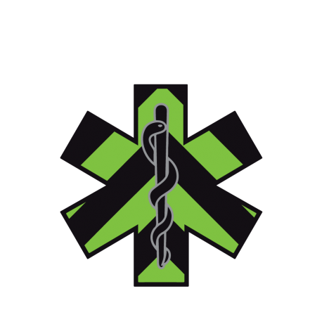 Green Chevron Logo - Black & Green Chevron Star of Life Reflective Window Decal Police