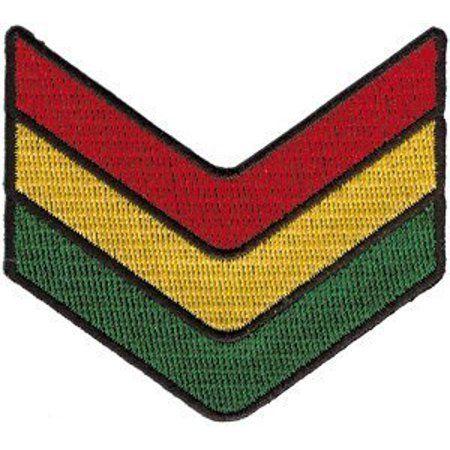 Green Chevron Logo - Military Chevron and Rasta Red, Yellow, Green, Logo Patch