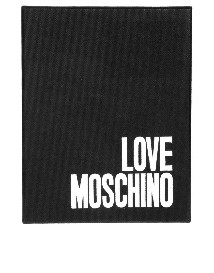 Love Moschino Logo - Lyst - Love Moschino Leather Small Zip Purse in Black