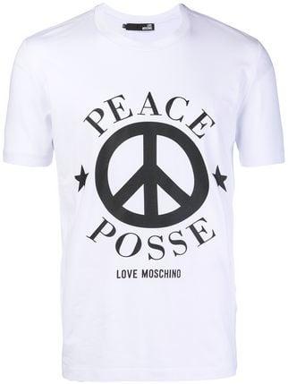 Love Moschino Logo - Love Moschino logo patch T-shirt £74 - Shop SS19 Online - Fast ...