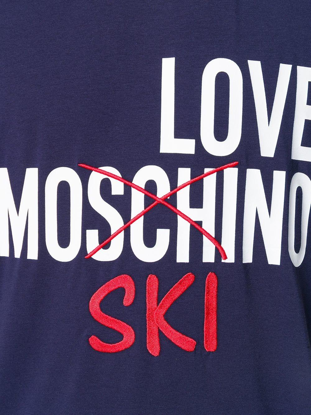 Love Moschino Logo - Love Moschino Y64 NAVY Love Moschino logo print T-shirt ZAYCRX