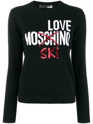 Love Moschino Logo - Love Moschino logo embroidered jumper £201 - Shop Online SS19. Same ...