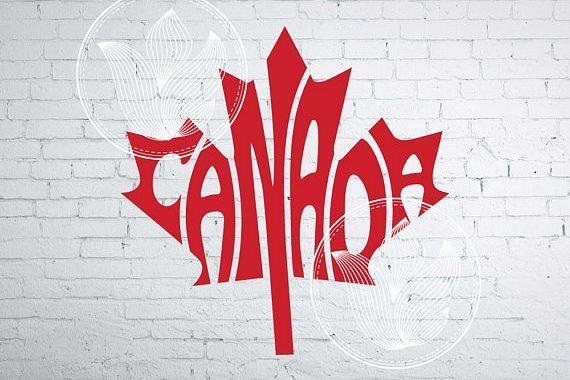 Red Maple Leaf of a Word Logo - Digital Canada Word Art, Canada jpg, png, eps, svg, dxf, Canada logo ...