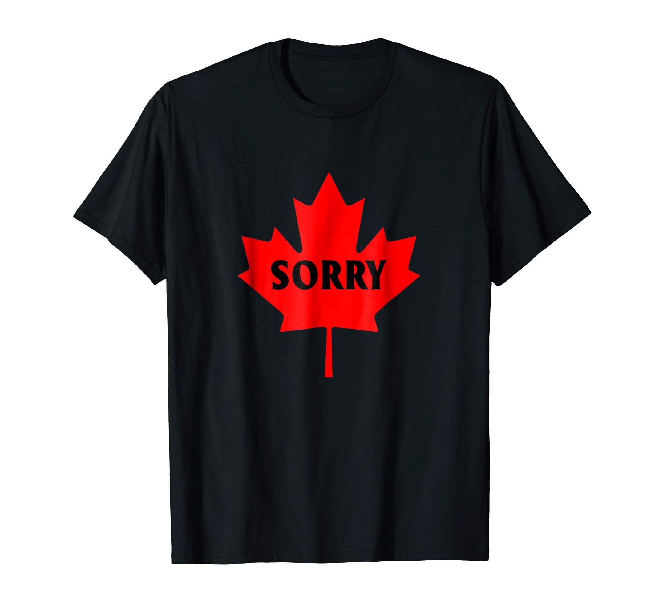 Red Maple Leaf of a Word Logo - Amazon.com: Red maple leaf flag with word-Sorry shirt Canada ...