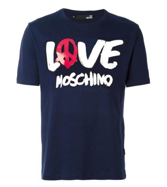 Love Moschino Logo - T Shirt Love Moschino Logo Peace Burgundy 3xl | eBay