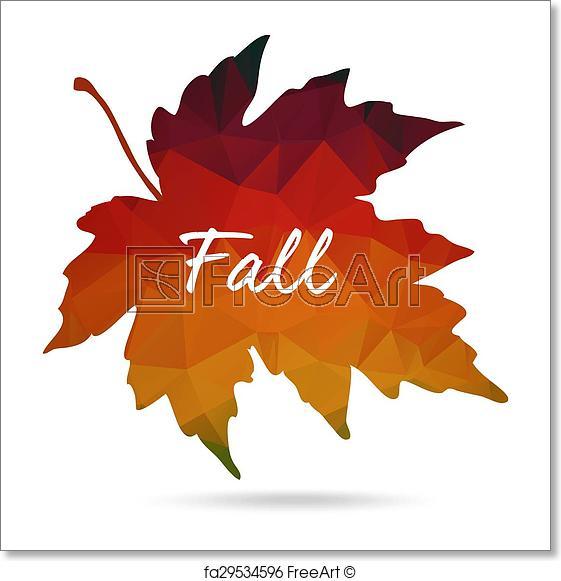 Red Maple Leaf of a Word Logo - Free art print of Maple leaf in triangular style. Maple leaf