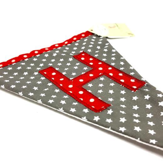 Blue Red Triangle Logo - Personalised Letter Bunting Flag: Fabric Triangle Boys Spot Star