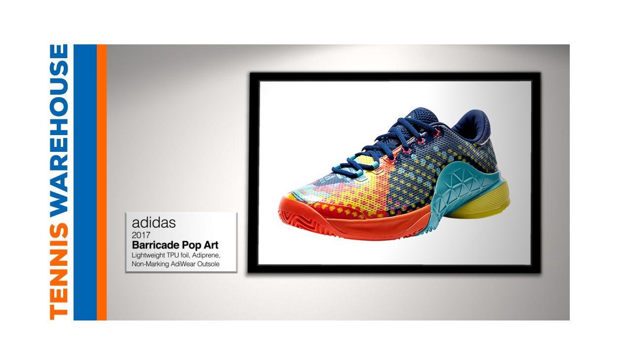 Pop Art Adidas Logo - adidas Barricade 2017 Pop Art Tennis Shoe - YouTube