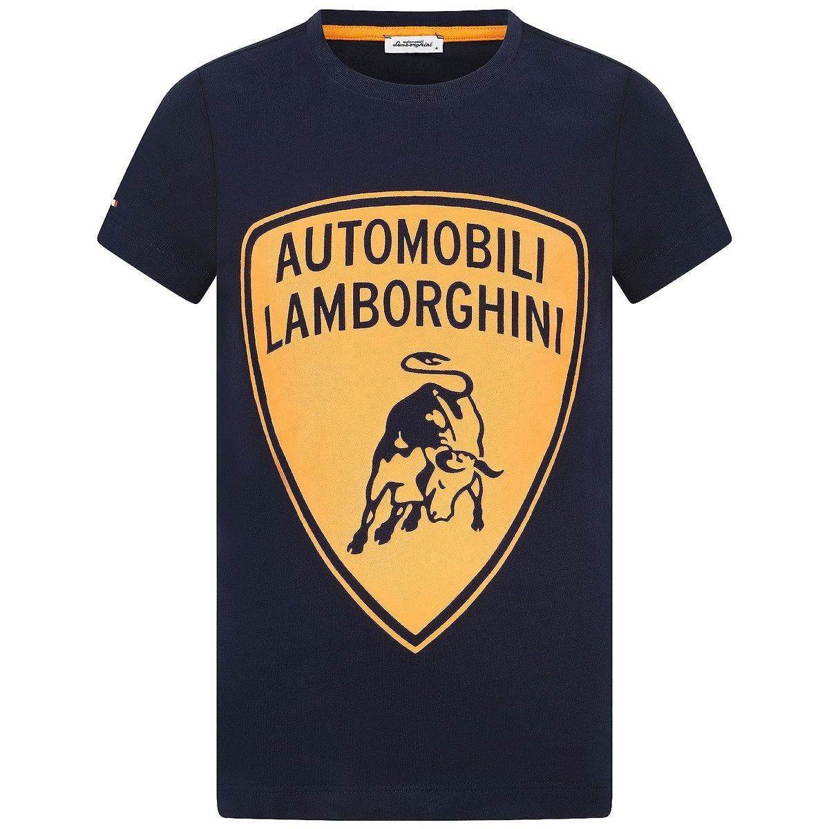 Orange and Navy Logo - Automobili Lamborghini Navy & Orange Bull Logo Top
