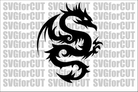 Cute Dragon Logo - Dragon Celtic Silhouette Logo Vector Cricut SVG Cutting Cute