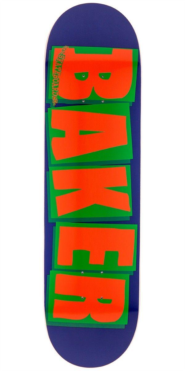 Orange and Navy Logo - Baker Brand Logo Skateboard Deck - Navy/Orange - 8.25