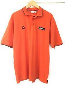 Orange and Navy Logo - Vintage ELLESSE POLO SHIRT Orange Navy Logo EXTRA LARGE XL Retro ...