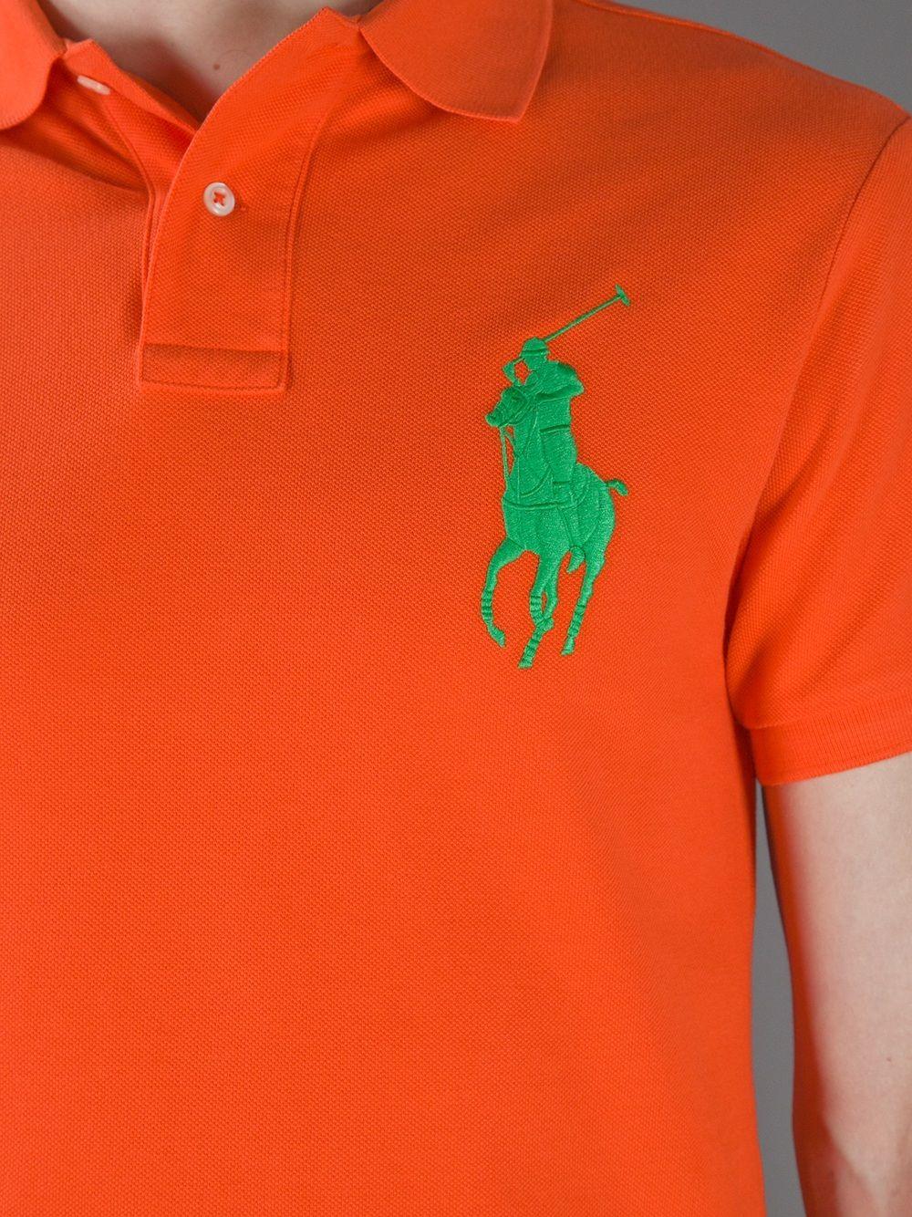 Green Polo Logo - Polo Ralph Lauren Logo Polo Shirt in Orange for Men - Lyst