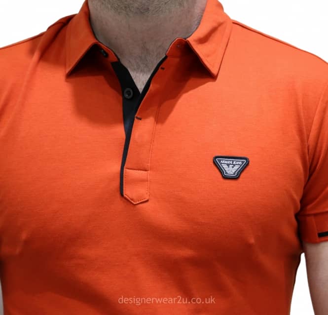 Orange Polo Logo - Armani Jeans Orange Polo with embroidered logo - Polo Shirts from ...