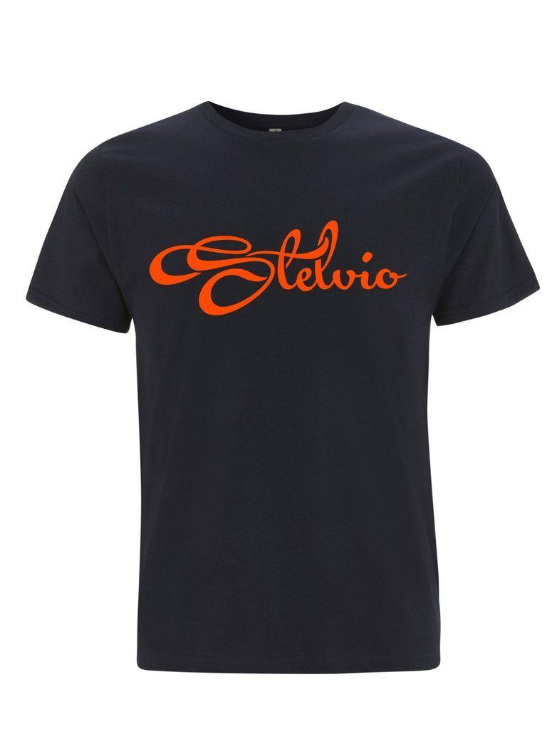Orange and Navy Logo - First edition Stelvio T-Shirt Navy with Orange logo – Stelvio Store