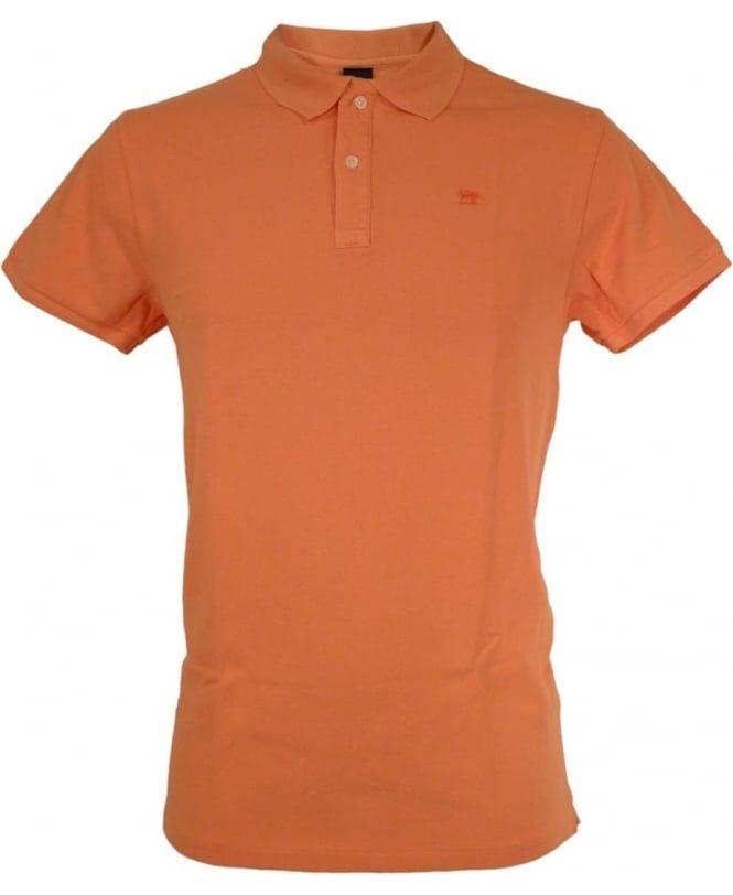 Orange Polo Logo - Scotch & Soda Orange Dyed Logo Polo Shirt - Polos from Jonathan ...