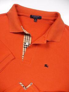 Orange Polo Logo - BURBERRY LONDON MEN SMALL POLO SHIRT ORANGE BEIGE NOVA CHECK KNIGHT ...