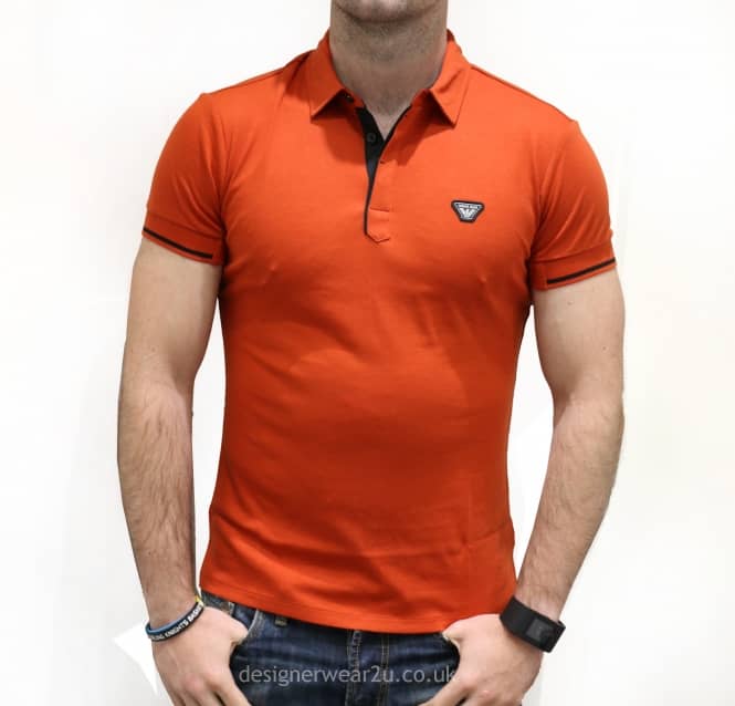 Orange Polo Logo - Armani Jeans Orange Polo with embroidered logo - Polo Shirts from ...