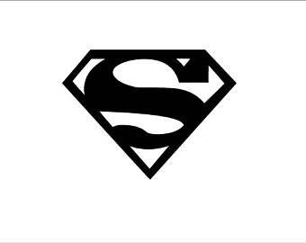 Black and White Superman Logo - Superman yeti | Etsy