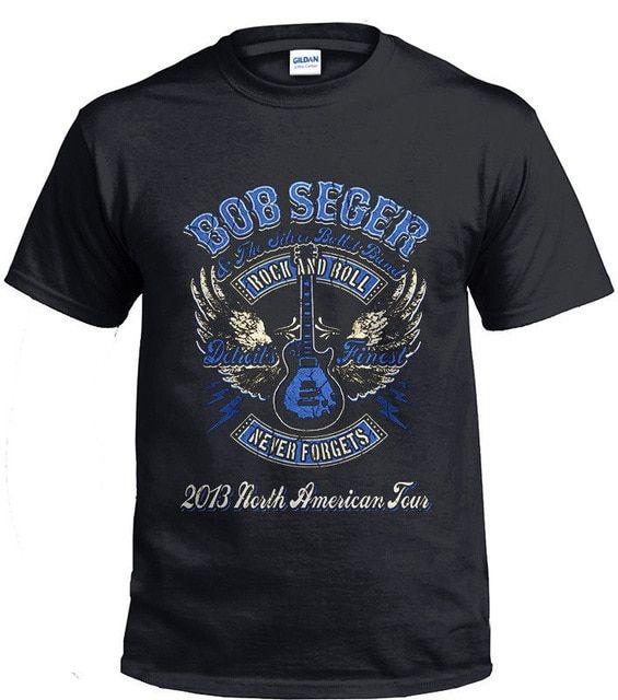 Bob Seger Logo - Bob Seger & The Silver Bullet Guitar Logo Men Black T shirt Size S ...