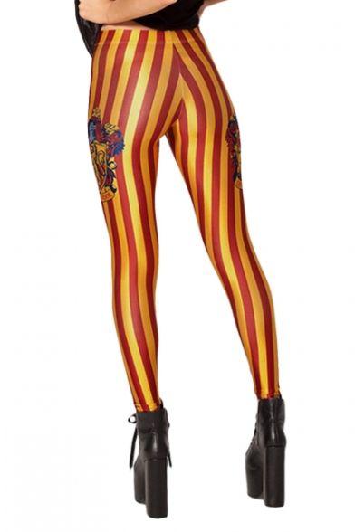 Red and Yellow Stripe Logo - Red and Yellow Stripe Gryffindor Logo Print Leggings - Beautifulhalo.com