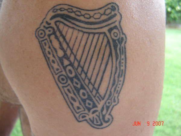 Old Guinness Harp Logo - Old Guinness Label Harp tattoo
