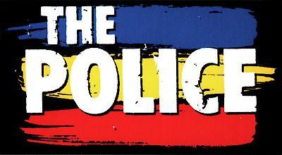 Red and Yellow Stripe Logo - THE POLICE Red Blue Yellow Stripe Logo Rock Music Band 80s