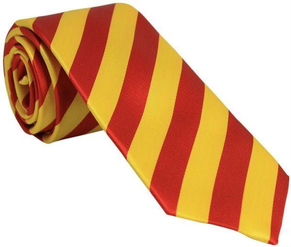 Red and Yellow Stripe Logo - Red and Yellow Silk Tie | With Free And Fast UK Delivery
