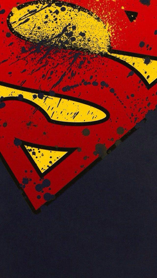 Superman Grunge Logo - Grunge Superman Logo iPhone 6 / 6 Plus and iPhone 5/4 Wallpapers